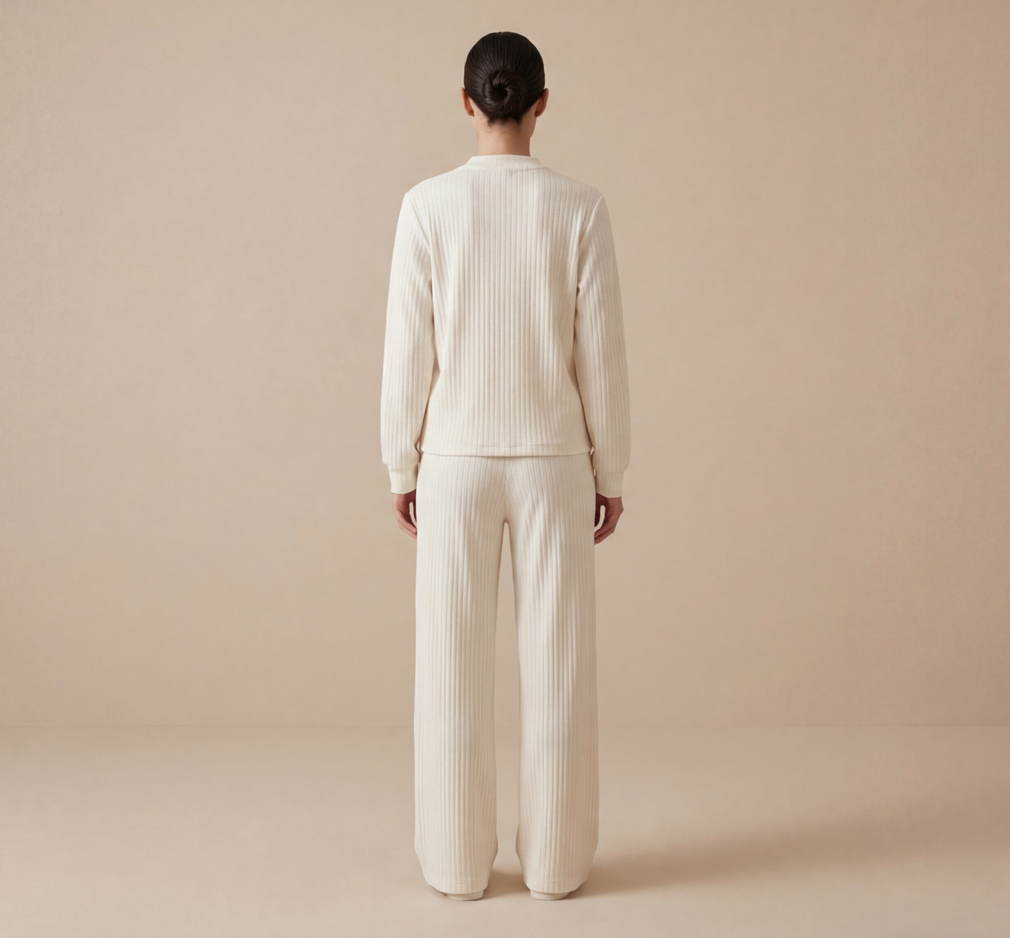 IVORY RIBBED ZIP CO-ORD SET - The Complete 2-Piece Look