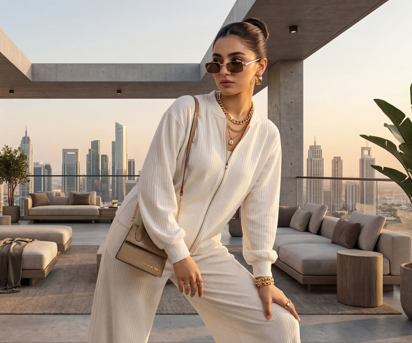 IVORY RIBBED ZIP CO-ORD SET - The Complete 2-Piece Look